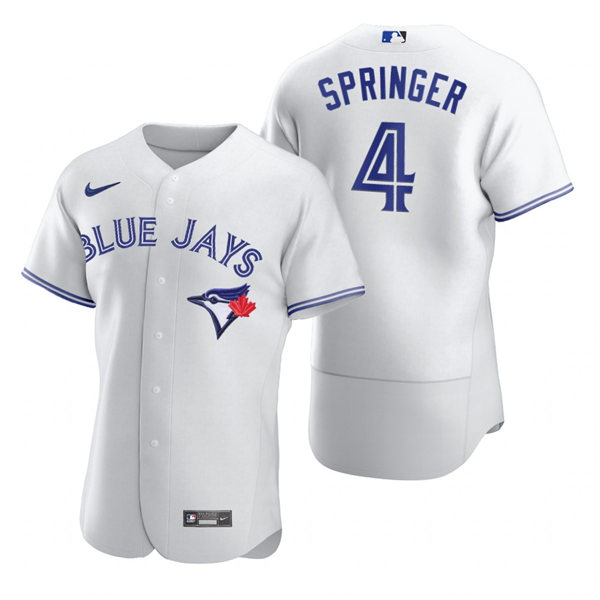 Men's Toronto Blue Jays #4 George Springer Nike White Home Flex Base Jersey